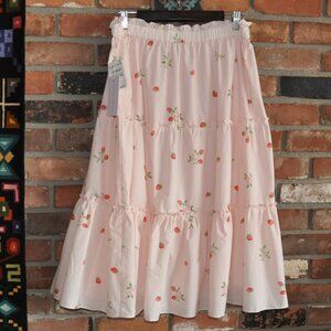 New NWT Rachel Parcell Tiered Pink Strawberry Skirt Pull-on XL